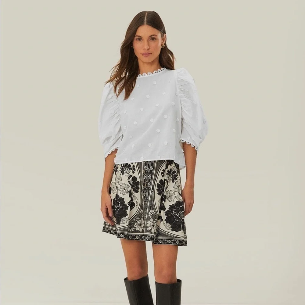 NWT Off-White 3d Flowers Cotton Blouse S